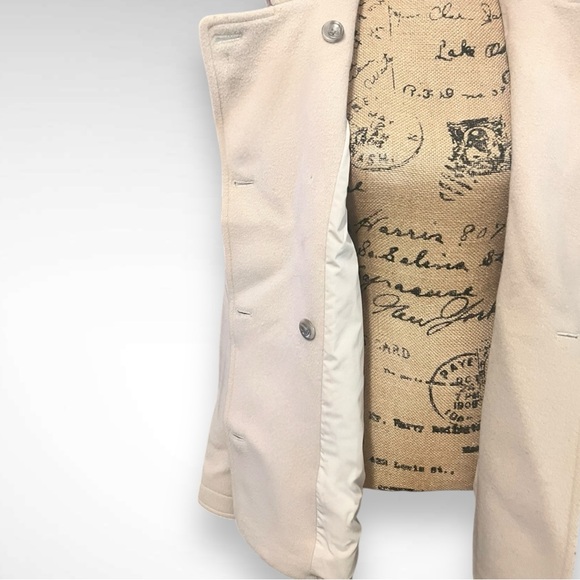 J. CREW‎ Women's Cream Double-Breasted Wool Cashmere Blend Peacoat Medium | EUC - Picture 5 of 8